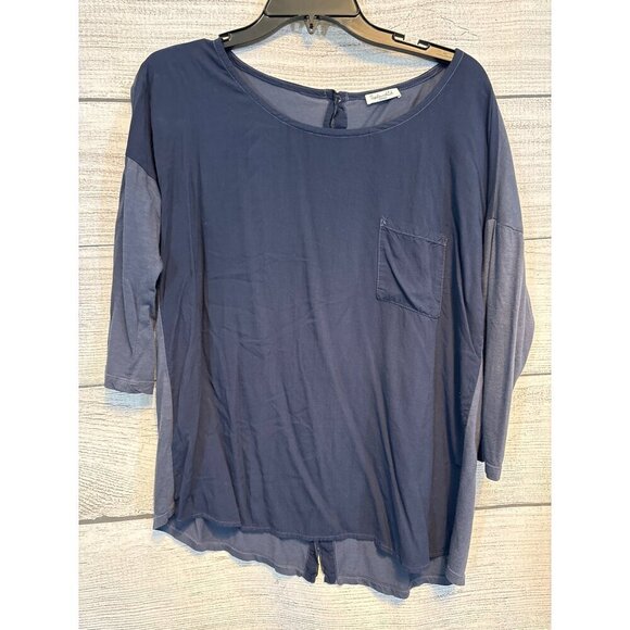 Splendid Button-Back 3/4 Sleeve Top With Chest Pocket Size S - Picture 1 of 3
